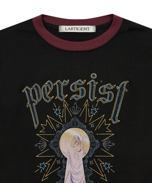 [DISNEY] CINDERELLA_LAYERED T-SHIRT(BLACK)