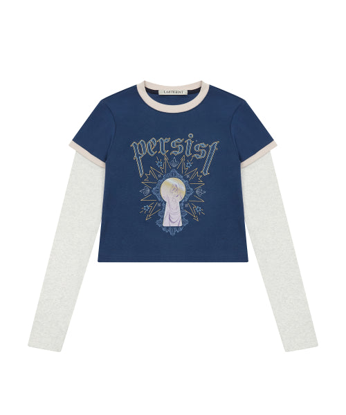 [DISNEY] CINDERELLA_LAYERED T-SHIRT(NAVY)