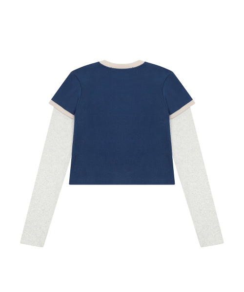 [DISNEY] CINDERELLA_LAYERED T-SHIRT(NAVY)