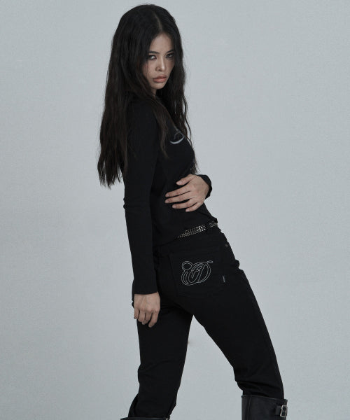 Cotton raw jeans