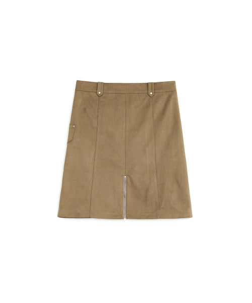 Rivet Pocket Midi Skirt, BEIGE