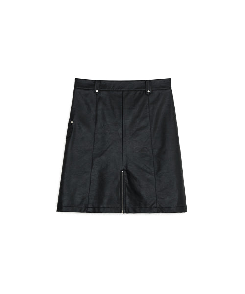 Rivet Pocket Midi Skirt, BLACK