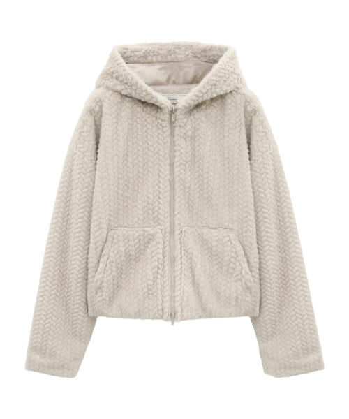 Cocoon Braid Zip-Up BROWN