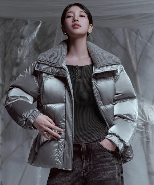 [SUZY] Knit Neck Glazed Down Poofer YP4W5871