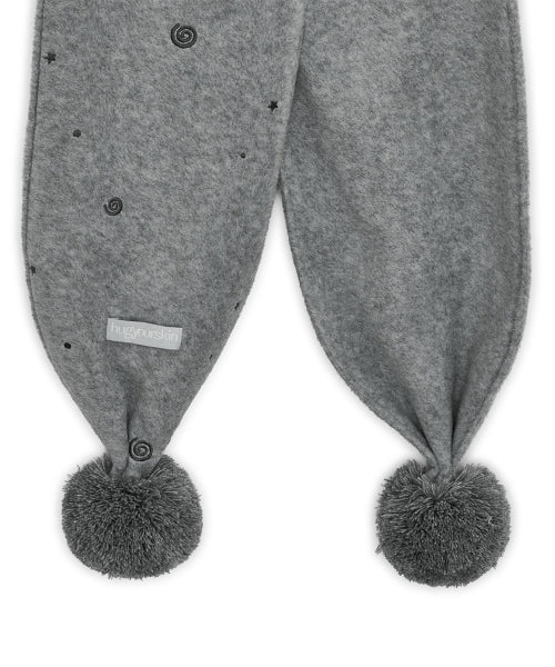 Embo pom-pom fleece muffler (Gray)