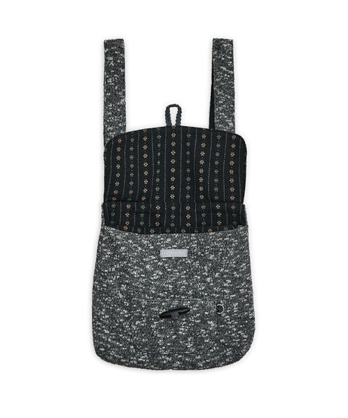 Knitted duffle button back-pack (Charcoal)