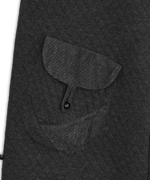 Quilted flap button pants (Charcoal)