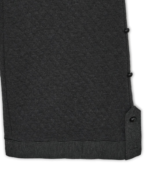 Quilted flap button pants (Charcoal)