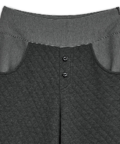 Quilted flap button pants (Gray)