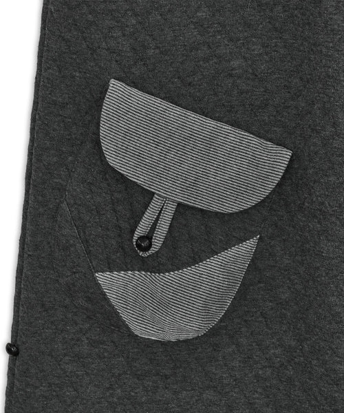 Quilted flap button pants (Gray)