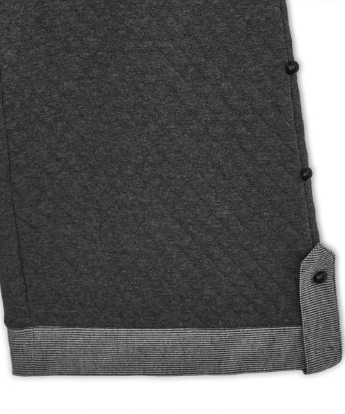 Quilted flap button pants (Gray)