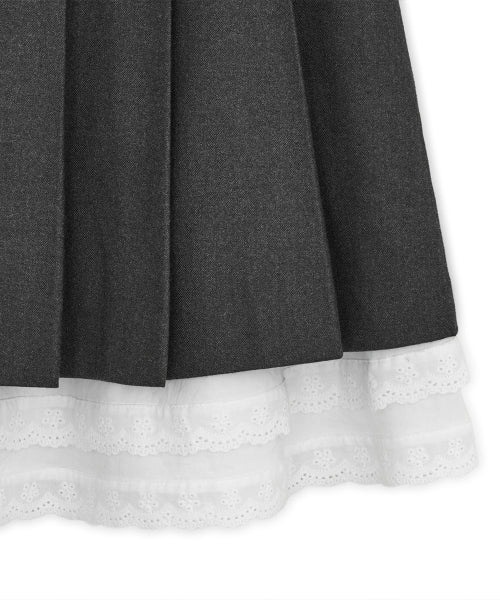 Slit pleats midi skirt (Charcoal)