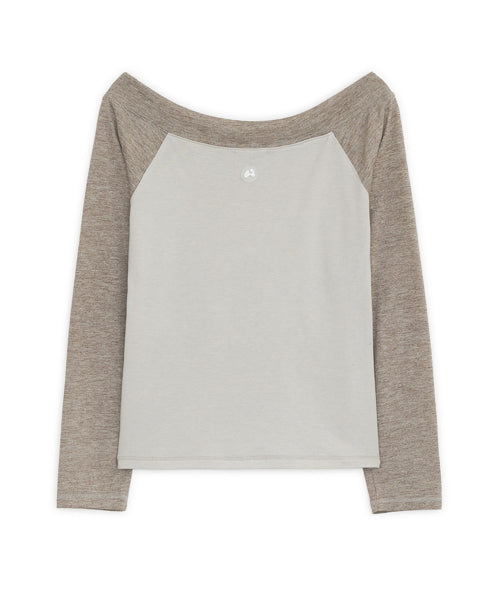 Love sick drawing off-shouler top (Brown)