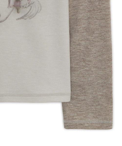 Love sick drawing off-shouler top (Brown)
