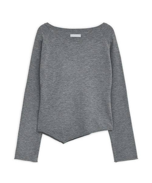 Fallen angel button knit top (Gray)