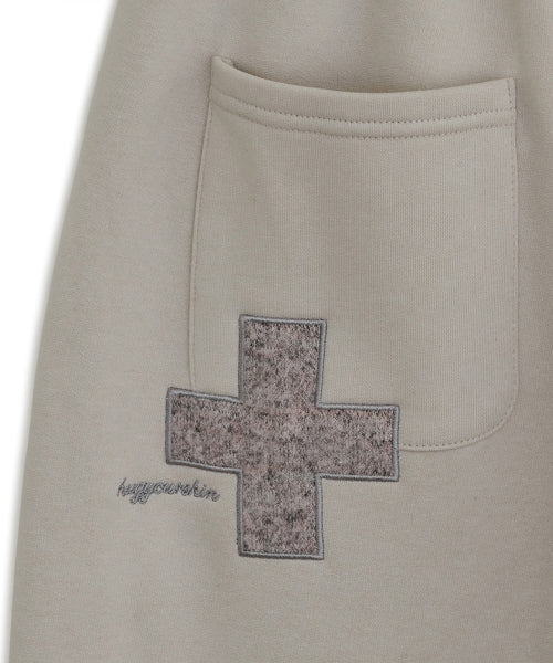 Cross patch jogger pants (Oatmeal)