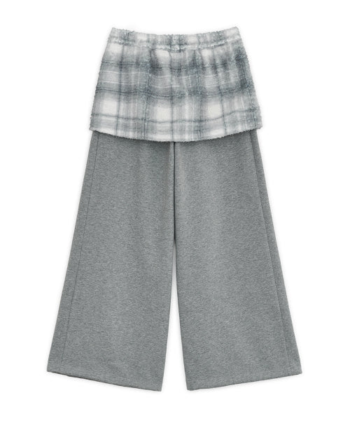 Fleece skirt jogger pants (Mint gray)