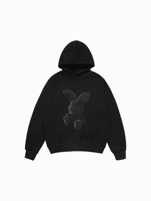 NEW FUZZY RABBIT HOODIE (2COLOR)