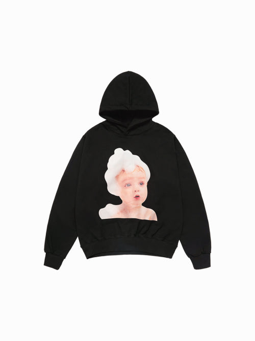 NEW ADLV BABY FACE BUBBLE HOODIE BLACK