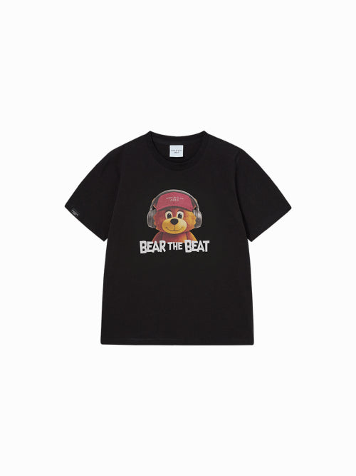 WOMAN HEADPHONE AC BEAR SHORT SLEEVE T-SHIRT (2COLOR)