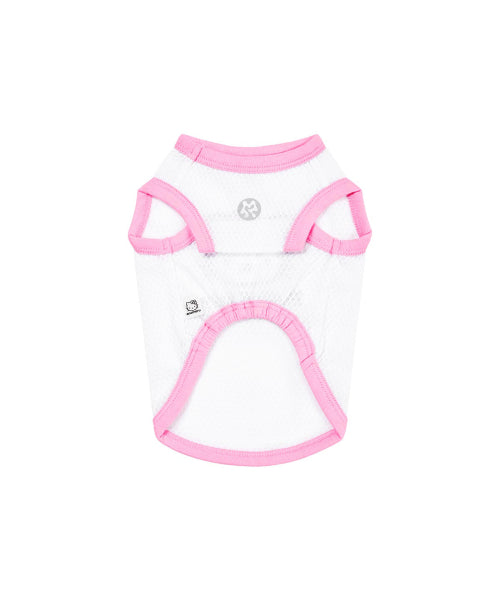 HELLO KITTY X ARUMARU PET SLEEVELESS MESH TOP_PINK