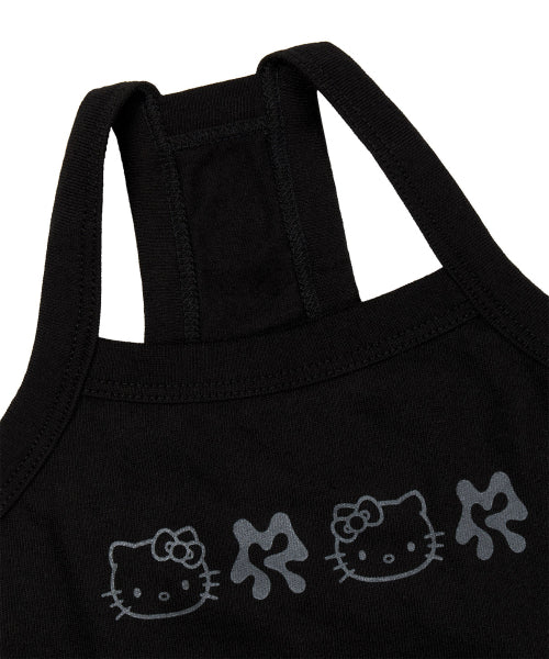 HELLO KITTY x ARUMARU PET LOGO CROP TOP_BLACK