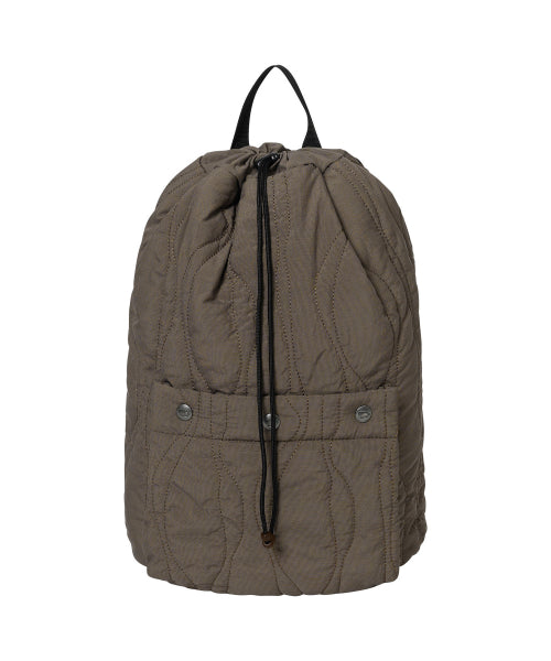 Quilted String Backpack Brown