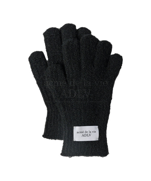 BASIC LOGO LABEL POINT KNIT GLOVES (3COLOR)