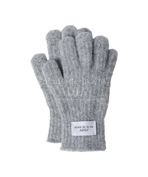 BASIC LOGO LABEL POINT KNIT GLOVES (3COLOR)