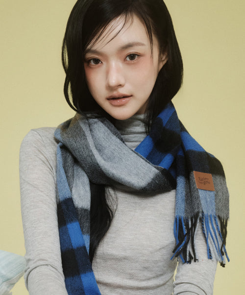RC CASHMERE 100% MUFFLER DEEP BLUE