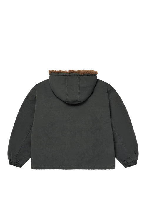 PEACH COTTON PADDED JUMPER IN CHARCOAL