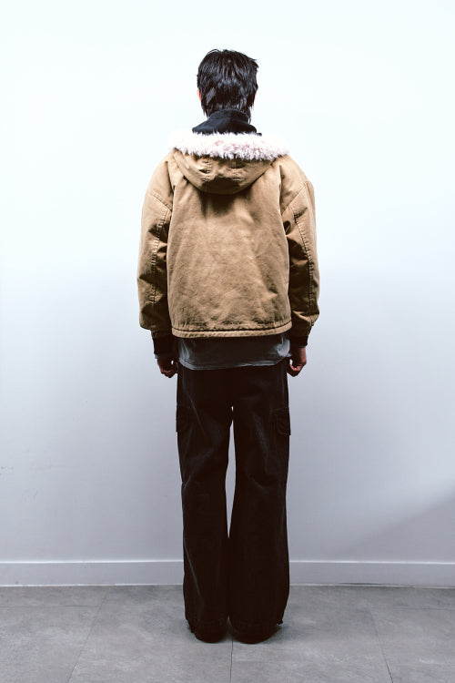 PEACH COTTON PADDED JUMPER IN BEIGE