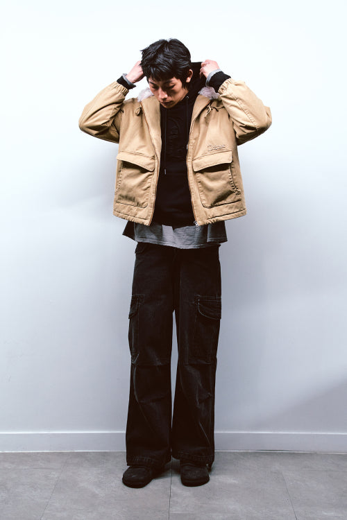 PEACH COTTON PADDED JUMPER IN BEIGE