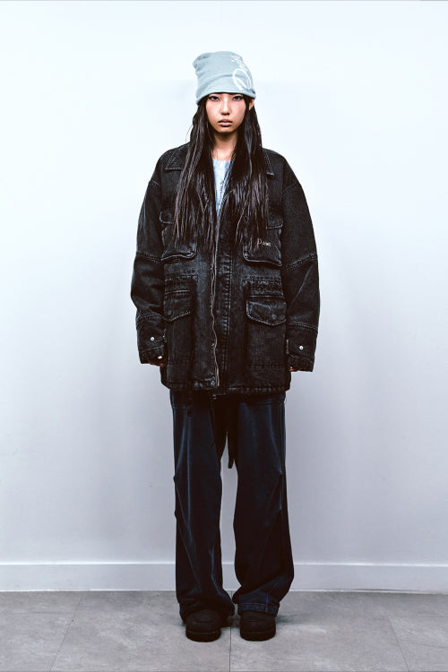 CHAIN DENIM M51 FIELD JACKET IN BLACK