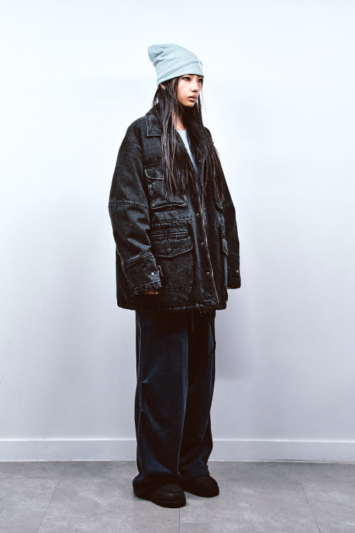 CHAIN DENIM M51 FIELD JACKET IN BLACK