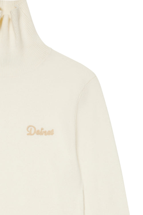 TURTLENECK SLIM KNIT TOP IN CREAM