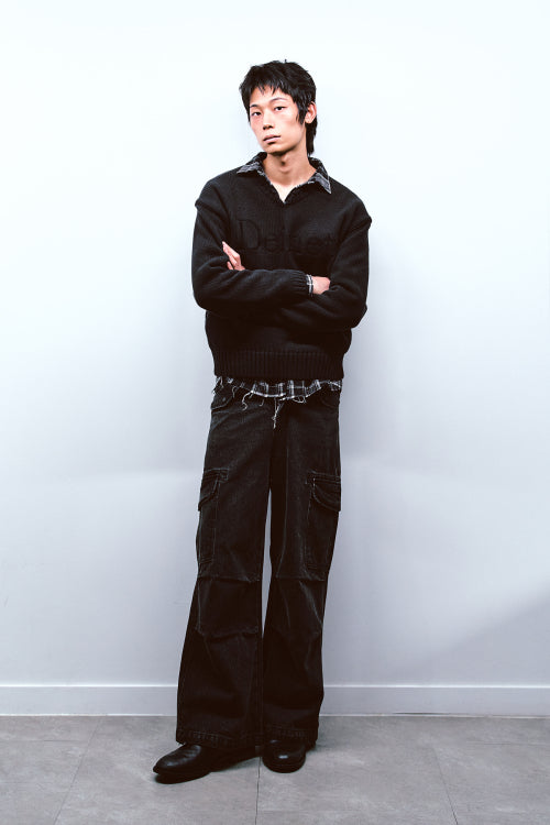 CHAIN DENIM M51 CARGO PANTS IN BLACK