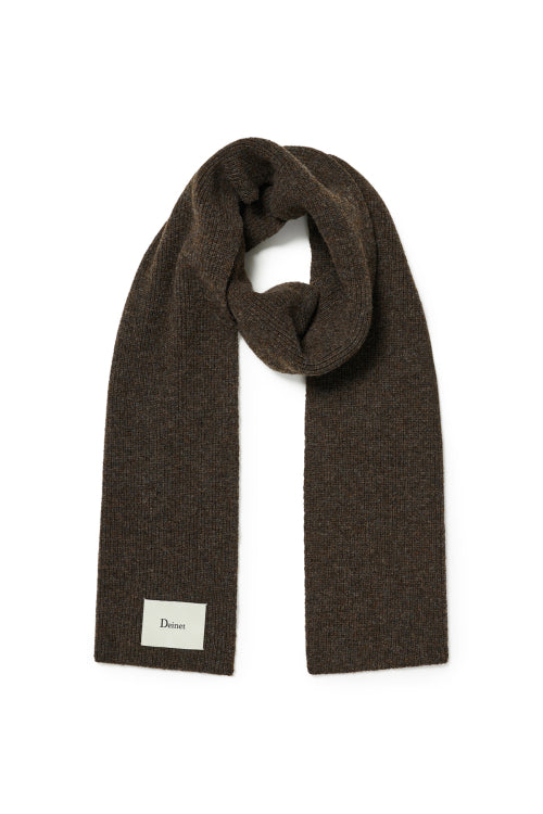 WOOL BASIC MUFFLER IN DARK BROWN