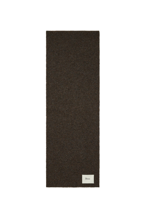 WOOL BASIC MUFFLER IN DARK BROWN