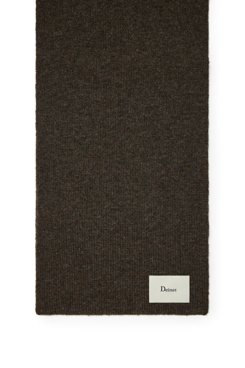 WOOL BASIC MUFFLER IN DARK BROWN