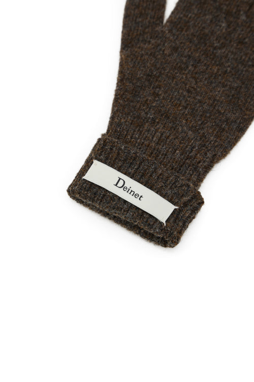 WOOL BASIC GLOVES IN DARK BROWN