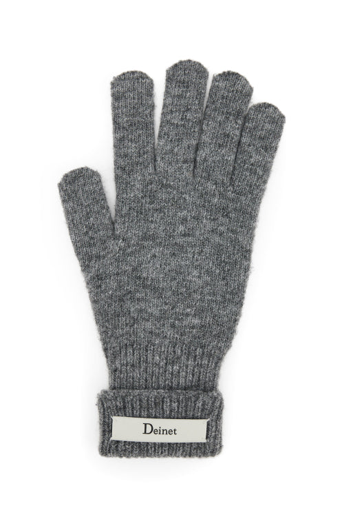 WOOL BASIC GLOVES IN DARK GREY