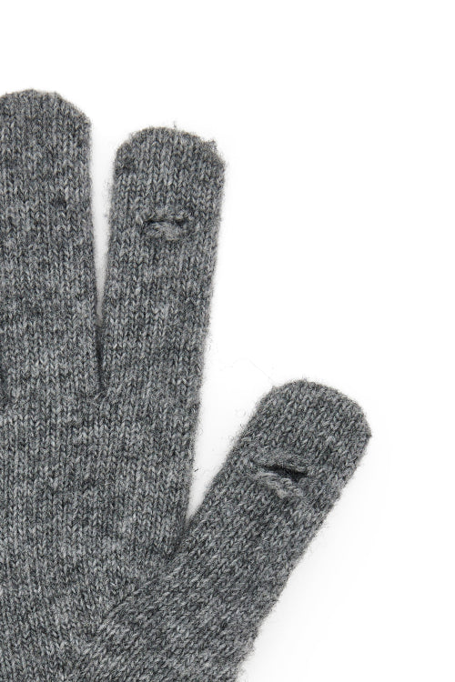 WOOL BASIC GLOVES IN DARK GREY
