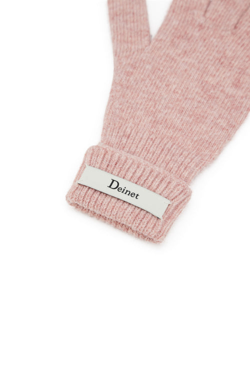 WOOL BASIC GLOVES IN PINK