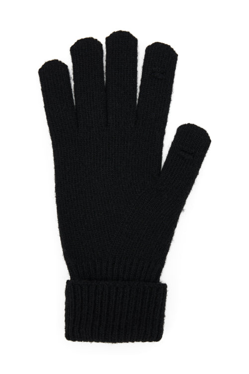WOOL BASIC GLOVES IN BLACK