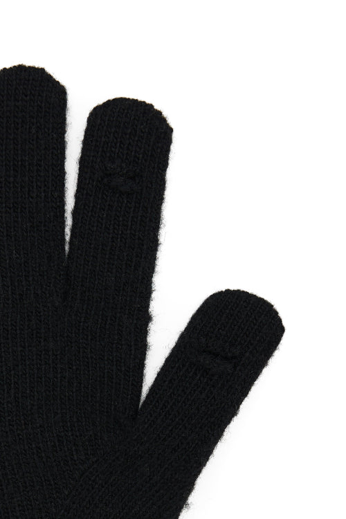 WOOL BASIC GLOVES IN BLACK