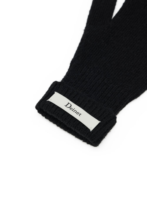 WOOL BASIC GLOVES IN BLACK