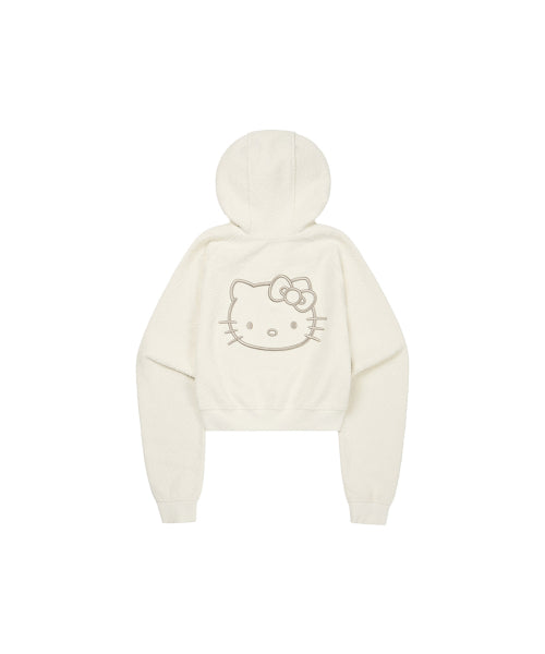 HELLO KITTY X ARUMARU CROPPED HOODIE ZIP JACKET SET_IVORY