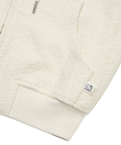 HELLO KITTY X ARUMARU CROPPED HOODIE ZIP JACKET SET_IVORY
