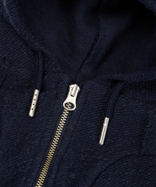 HELLO KITTY X ARUMARU CROPPED HOODIE ZIP JACKET SET_NAVY
